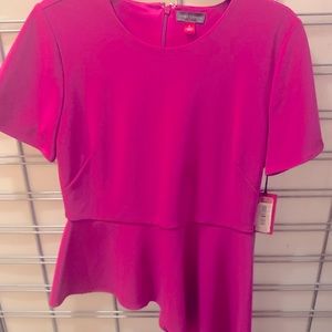 Asymmetric bright pink top Sm, new w/tags